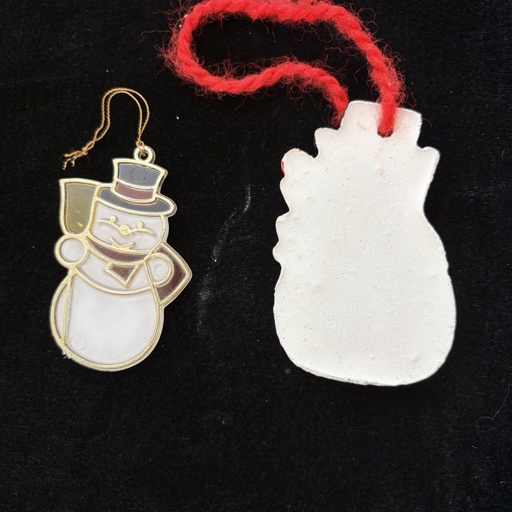 Vintage Snowman‎ Christmas Ornaments Lot Of 3 90s Nostalgia - Picture 8 of 8